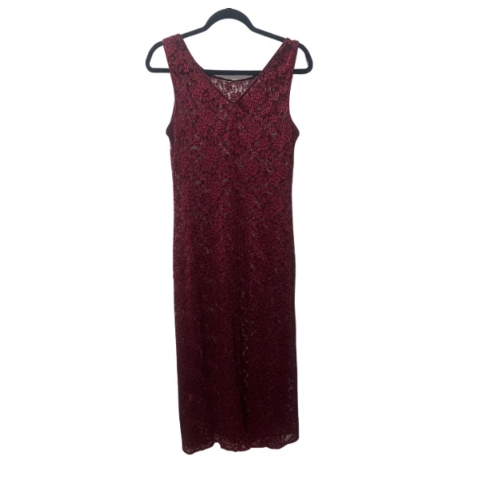 Sheer Red Lace Whimsigoth Maxi Dress M
